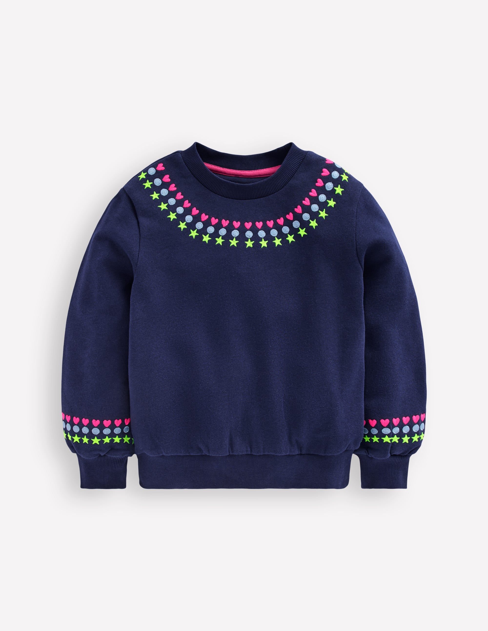 Embroidered Sweatshirt-College Navy Embroidery - Image 1