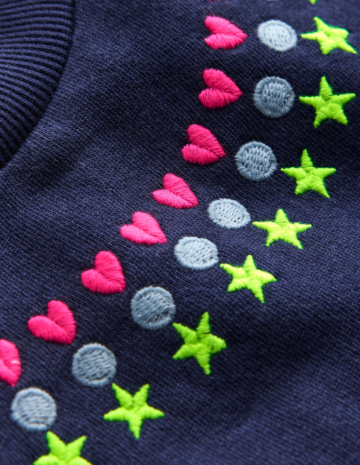 Embroidered Sweatshirt-College Navy Embroidery - Image 3
