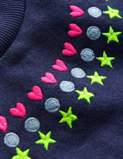 Embroidered Sweatshirt-College Navy Embroidery-3