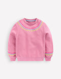 Embroidered Sweatshirt-Pink haze Embroidery