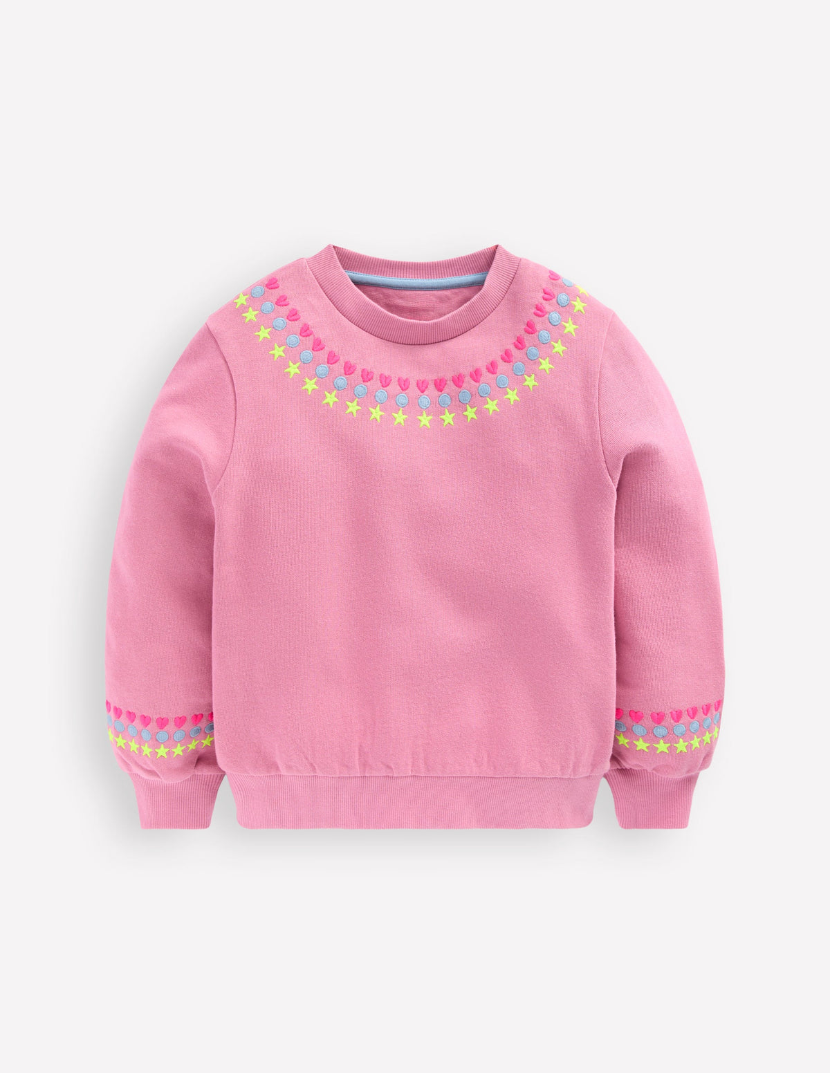 Embroidered Sweatshirt-Pink haze Embroidery - Image 1