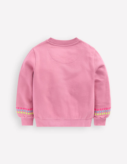 Embroidered Sweatshirt-Pink haze Embroidery-2