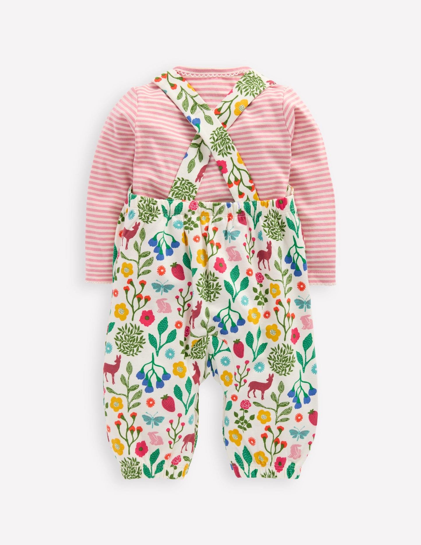 Jersey Overalls Set-Ivory Woodland Walk