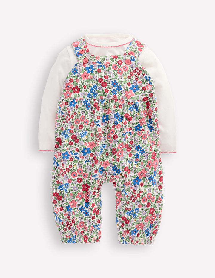 Jersey Overalls Set-Rose Pink Flowerbed