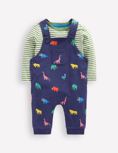 Printed Jersey Overalls Set-Multi Prehistoric Animals-1