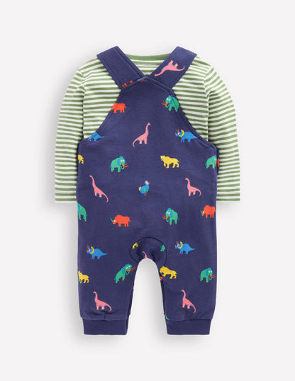 Printed Jersey Overalls Set-Multi Prehistoric Animals-2