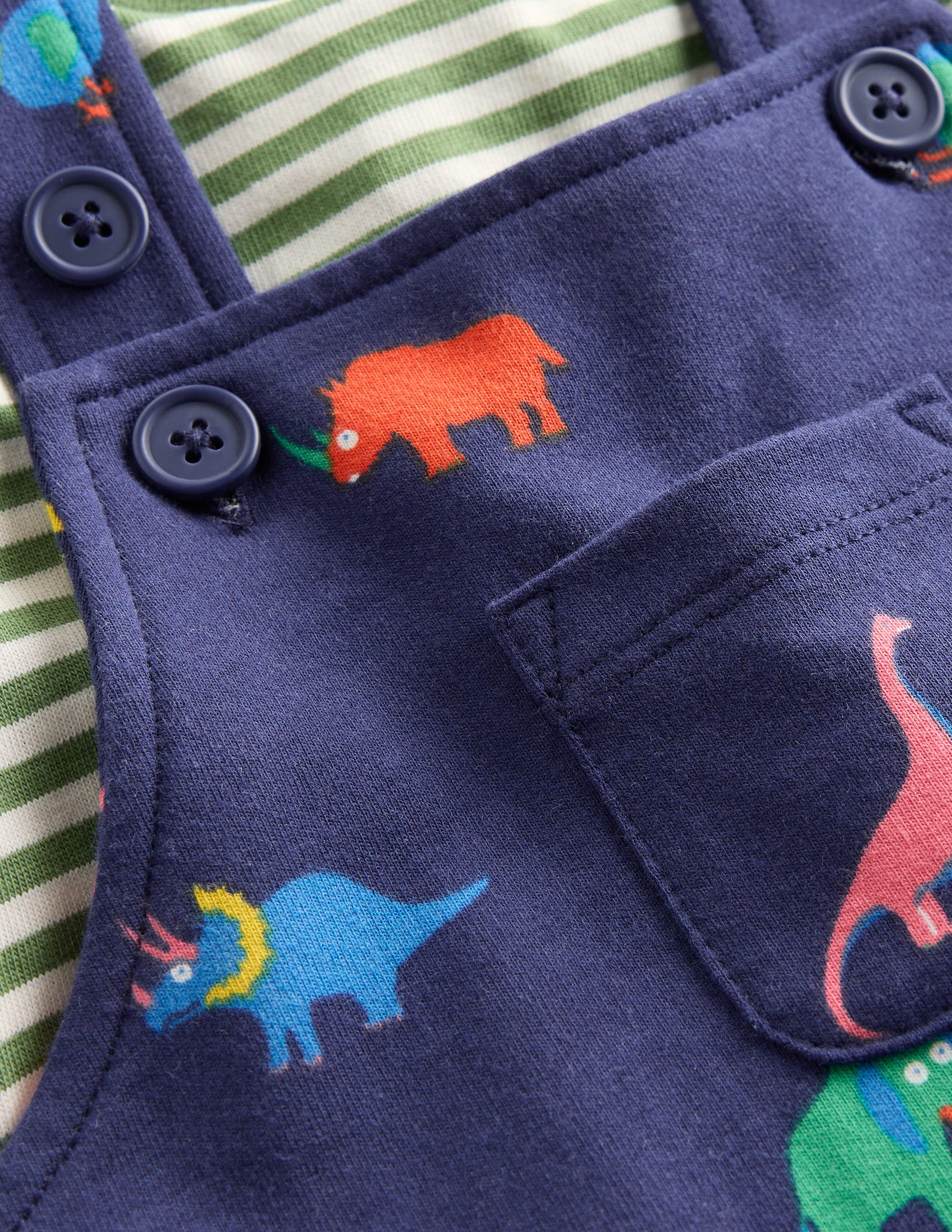 Printed Jersey Overalls Set-Multi Prehistoric Animals-3
