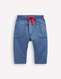 Cosy Lined Pants-Blue Chambray