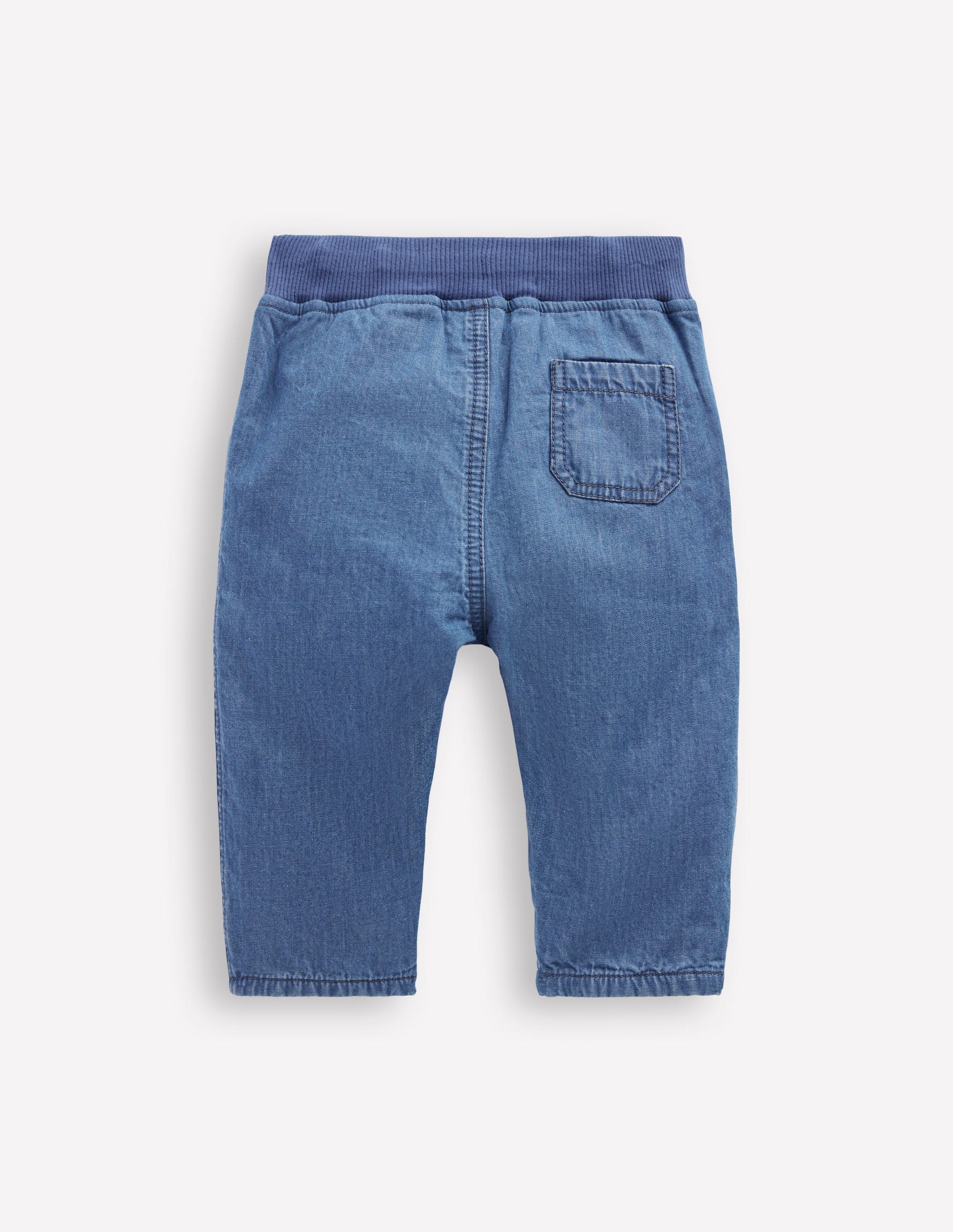 Cosy Lined Pants-Blue Chambray-2