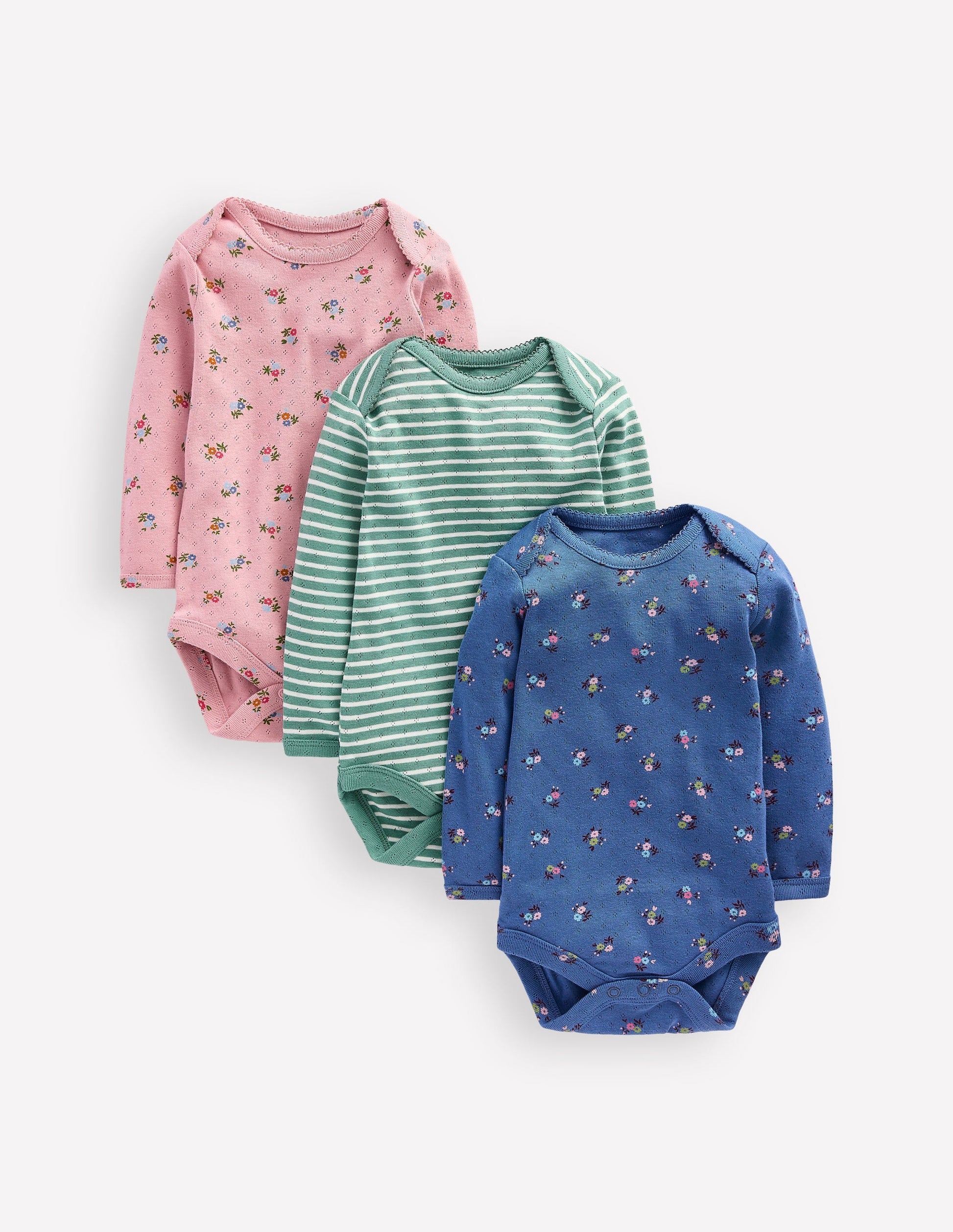 3-pack Pointelle Bodies-Pink/Blue Ditsy Floral-1