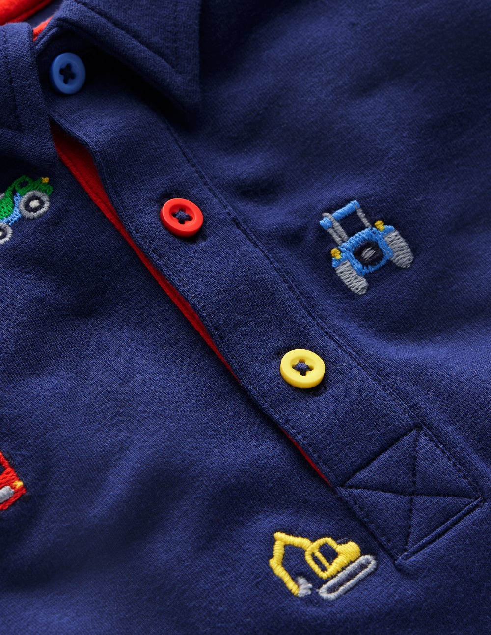 Jersey Sweat Rugby Shirt-Blue Transport Embroidery