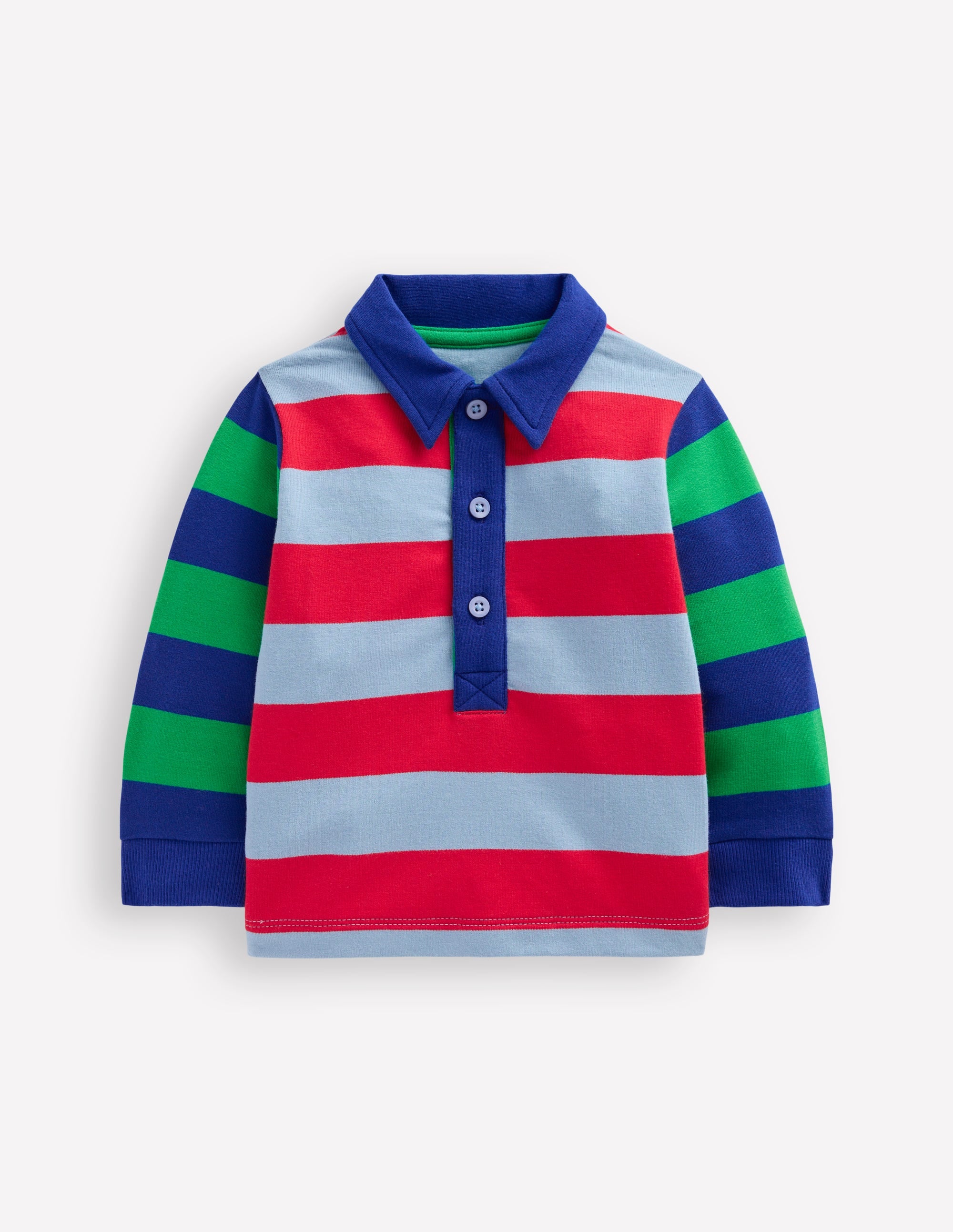 Jersey Sweat Rugby Shirt-Multi Stripes - Image 1