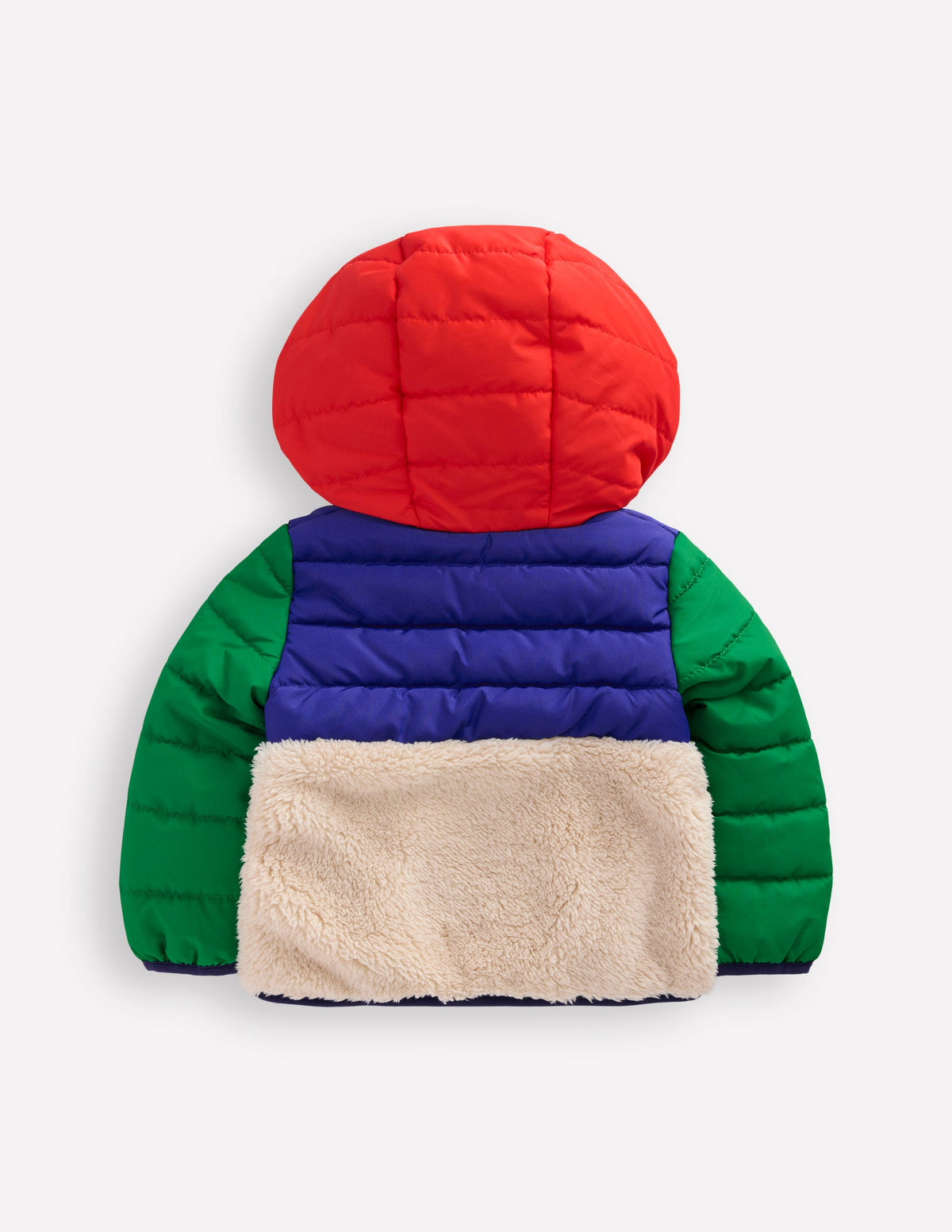 Boys Mixed Borg Jacket-Multi Colour Block - Image 2