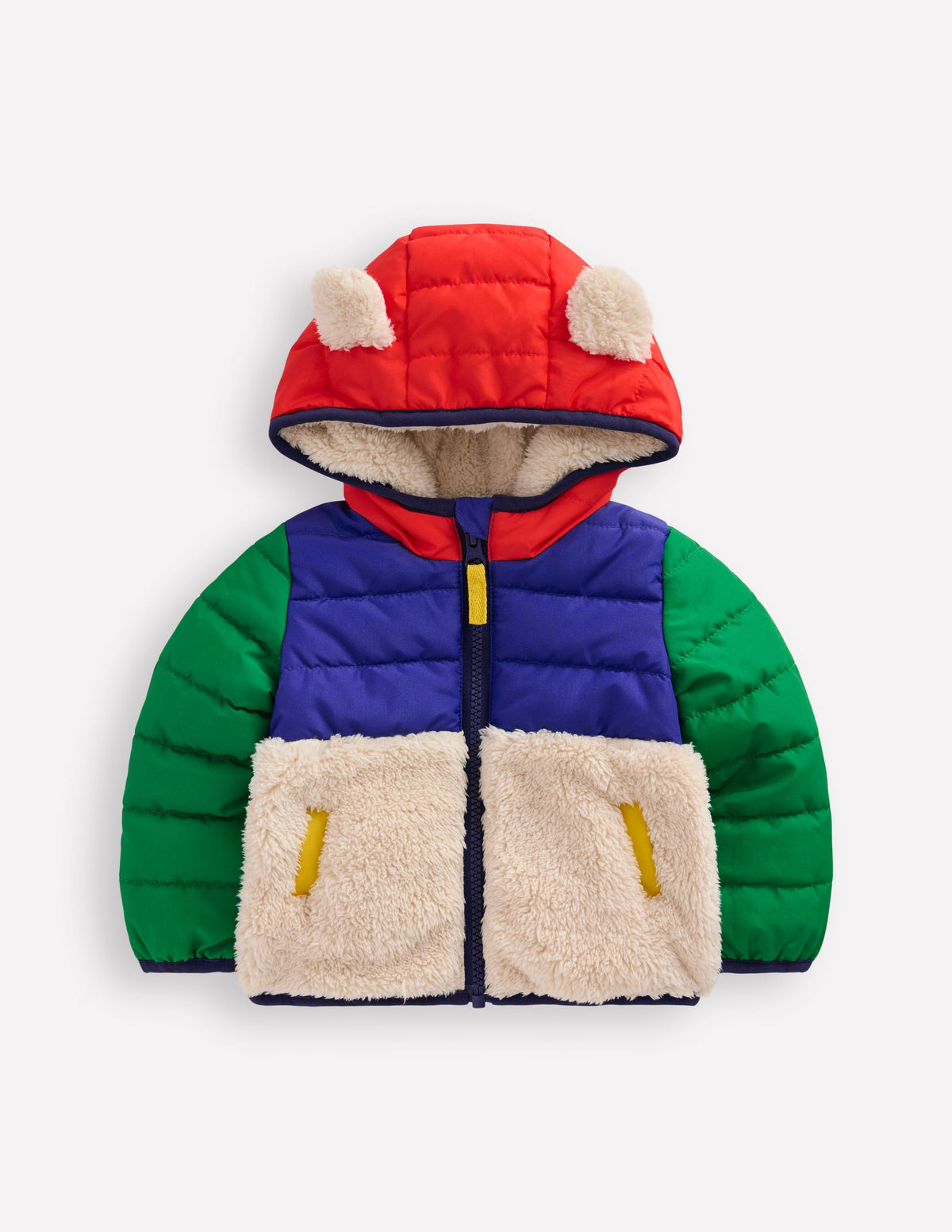 Boys Mixed Borg Jacket-Multi Colour Block - Image 1
