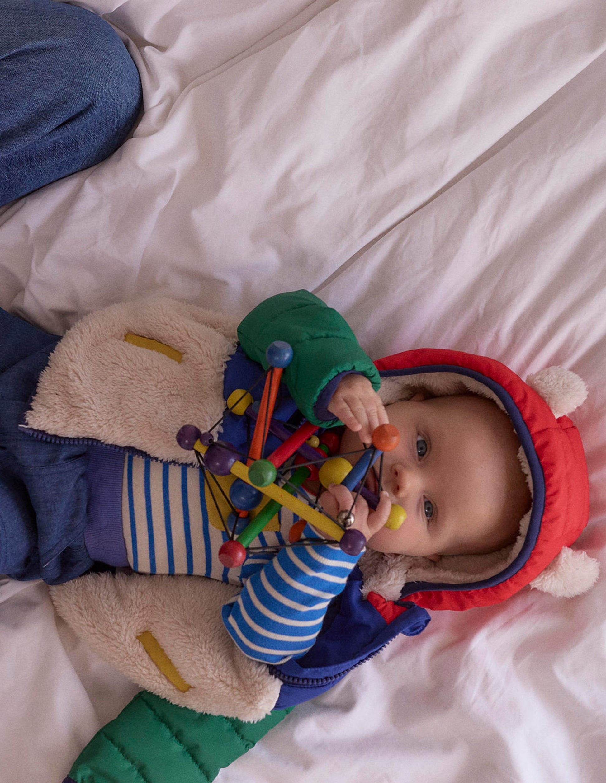 Boys Mixed Borg Jacket-Multi Colour Block-5