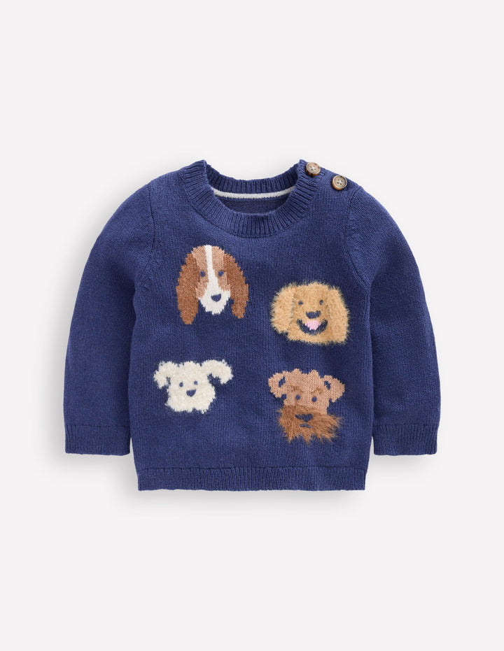Novelty Logo Sweater-College Navy Dogs