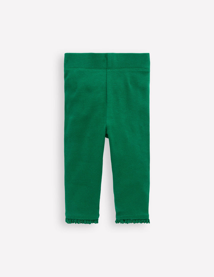 Ribbed Leggings-Jewel Green