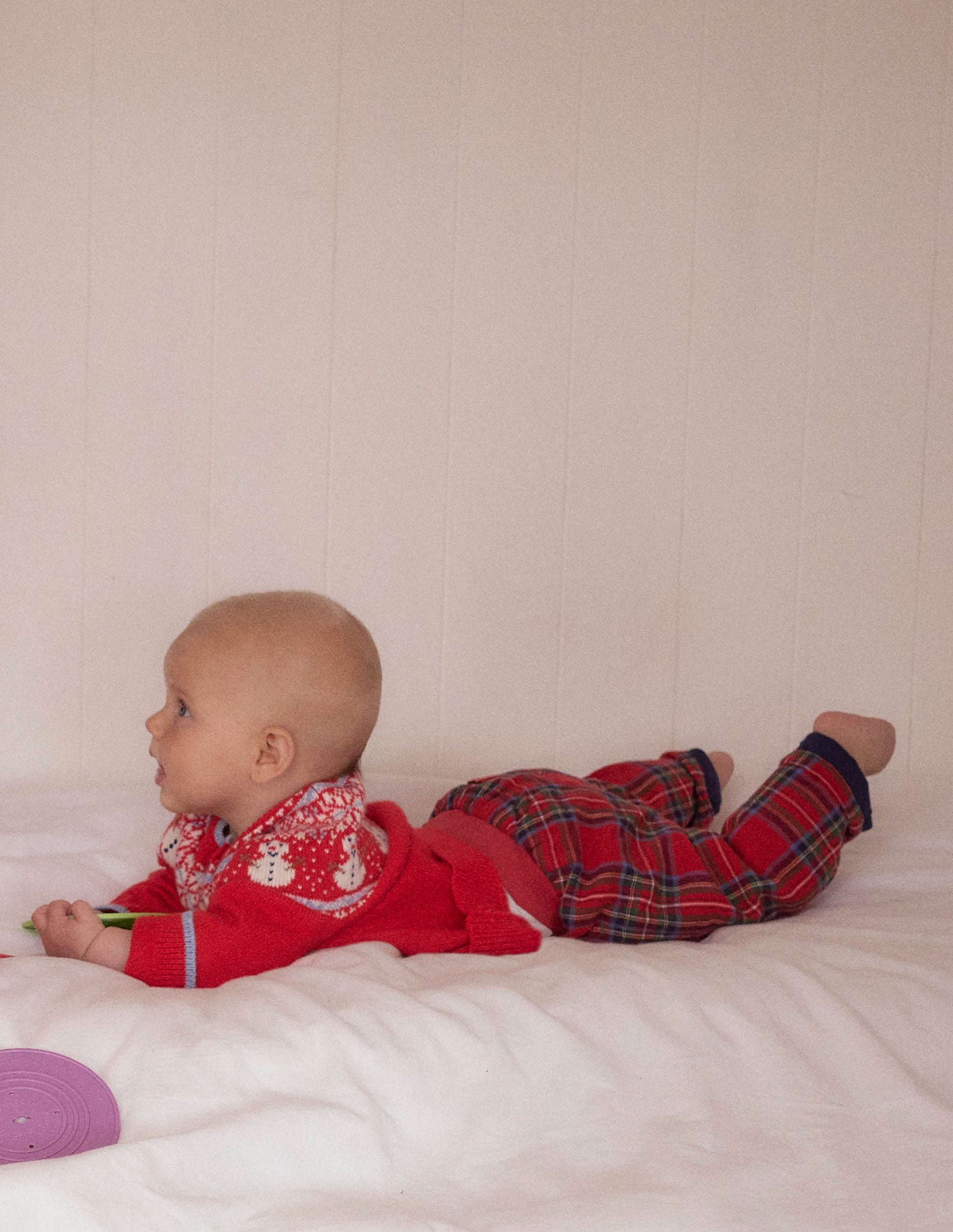 Fair Isle Cardigan-Poppy Red Snowman-4