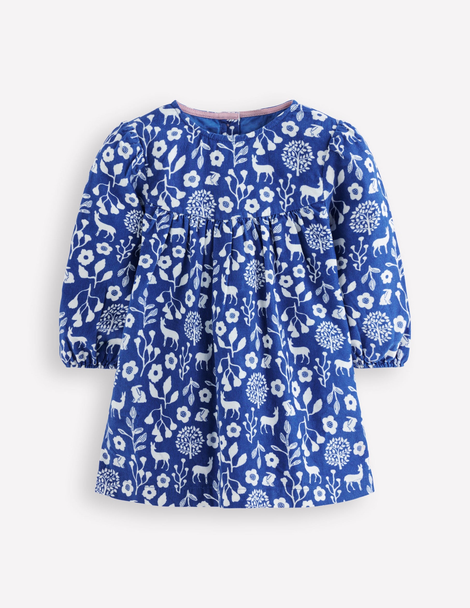 Yoke Detail Woven Dress-Blue Woodland Walk-1