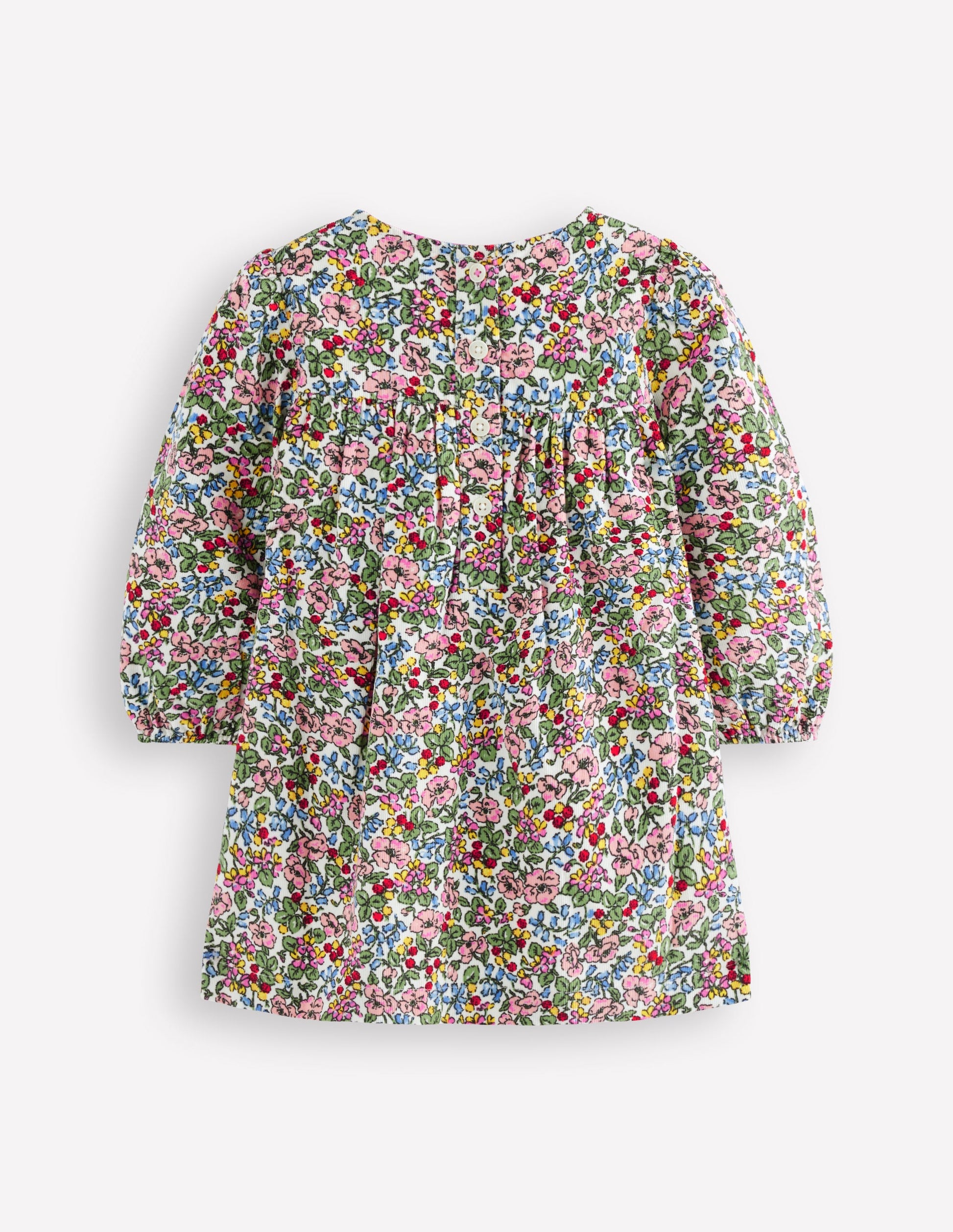 Yoke Detail Woven Dress-Coconut Berry Floral-2