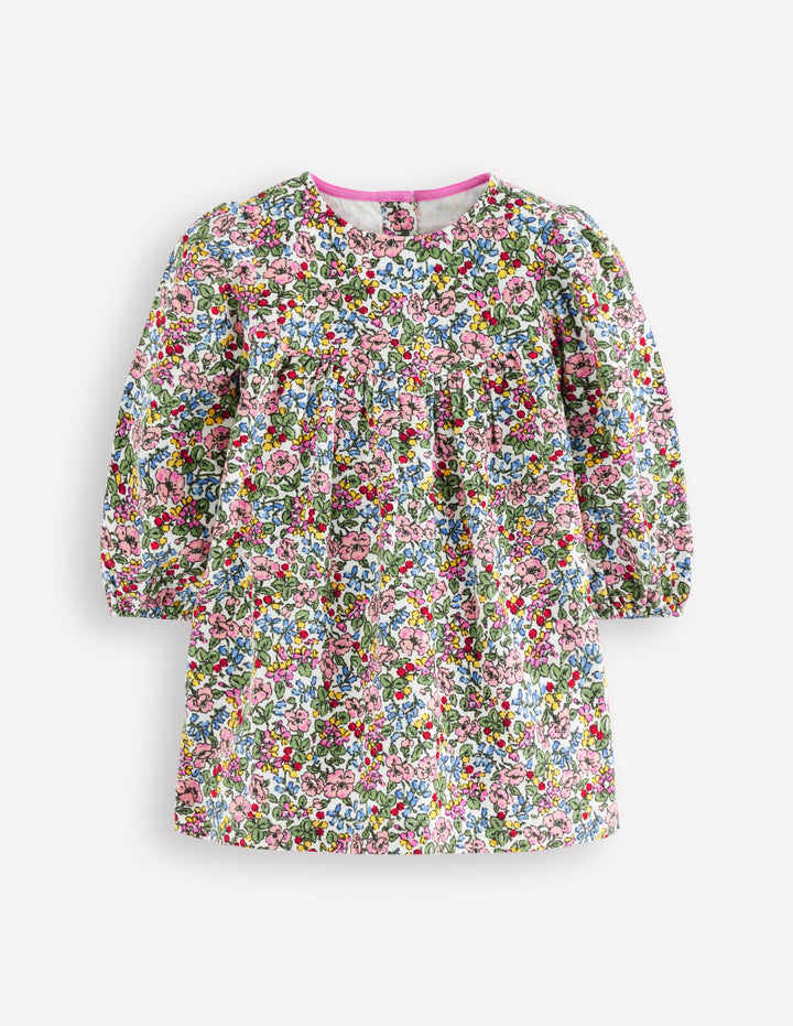 Yoke Detail Woven Dress-Coconut Berry Floral