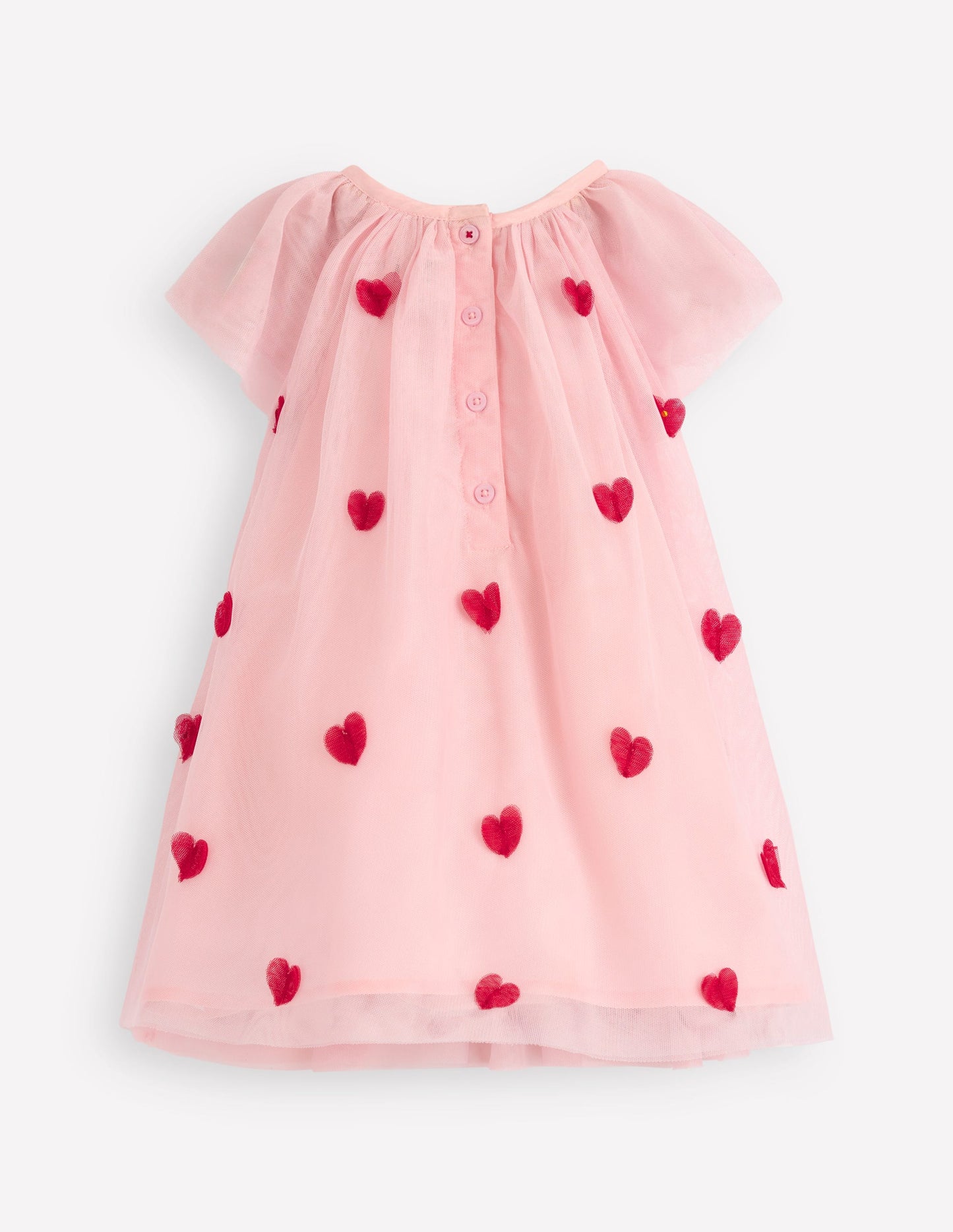 Layered Tulle Dress-Chalk Pink Hearts