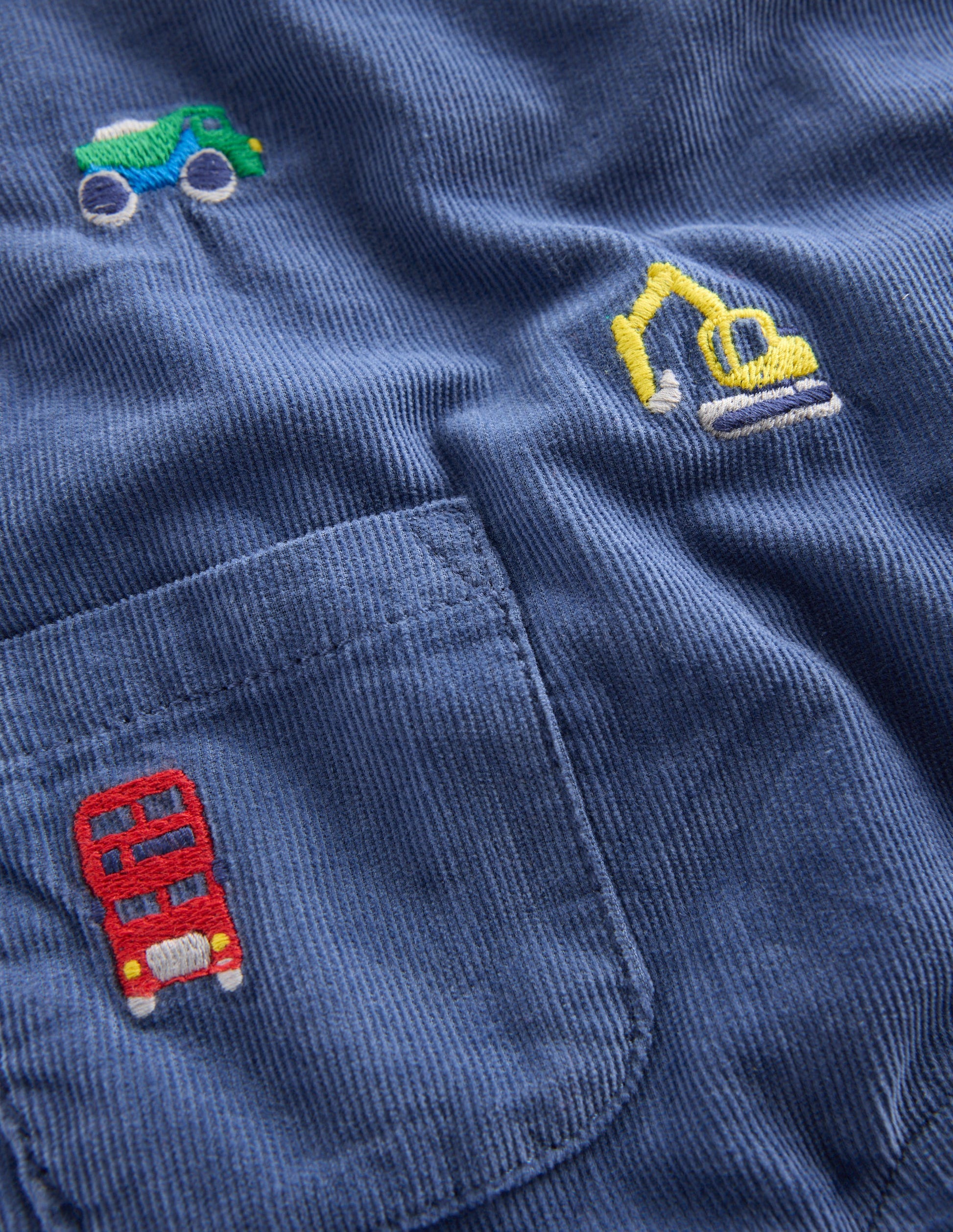 Novelty Cord Overalls Set-Blue Transport-3