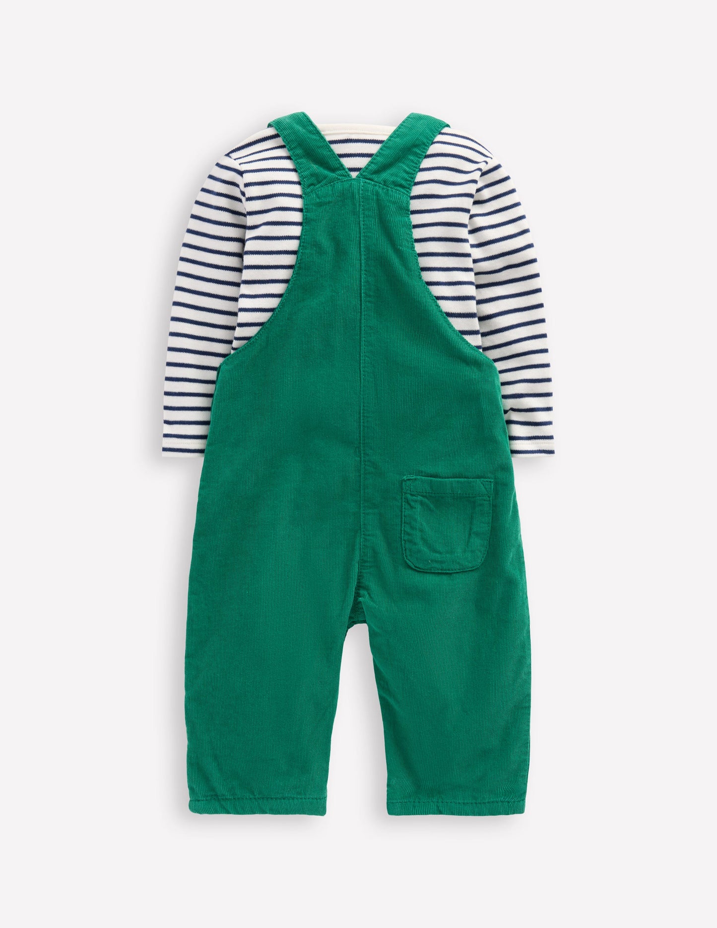 Novelty Cord Overalls Set-Jewel Green