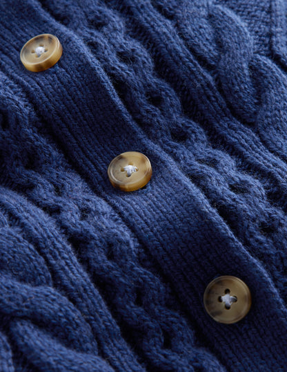 Heritage Cable Cardigan-Medieval Blue-3