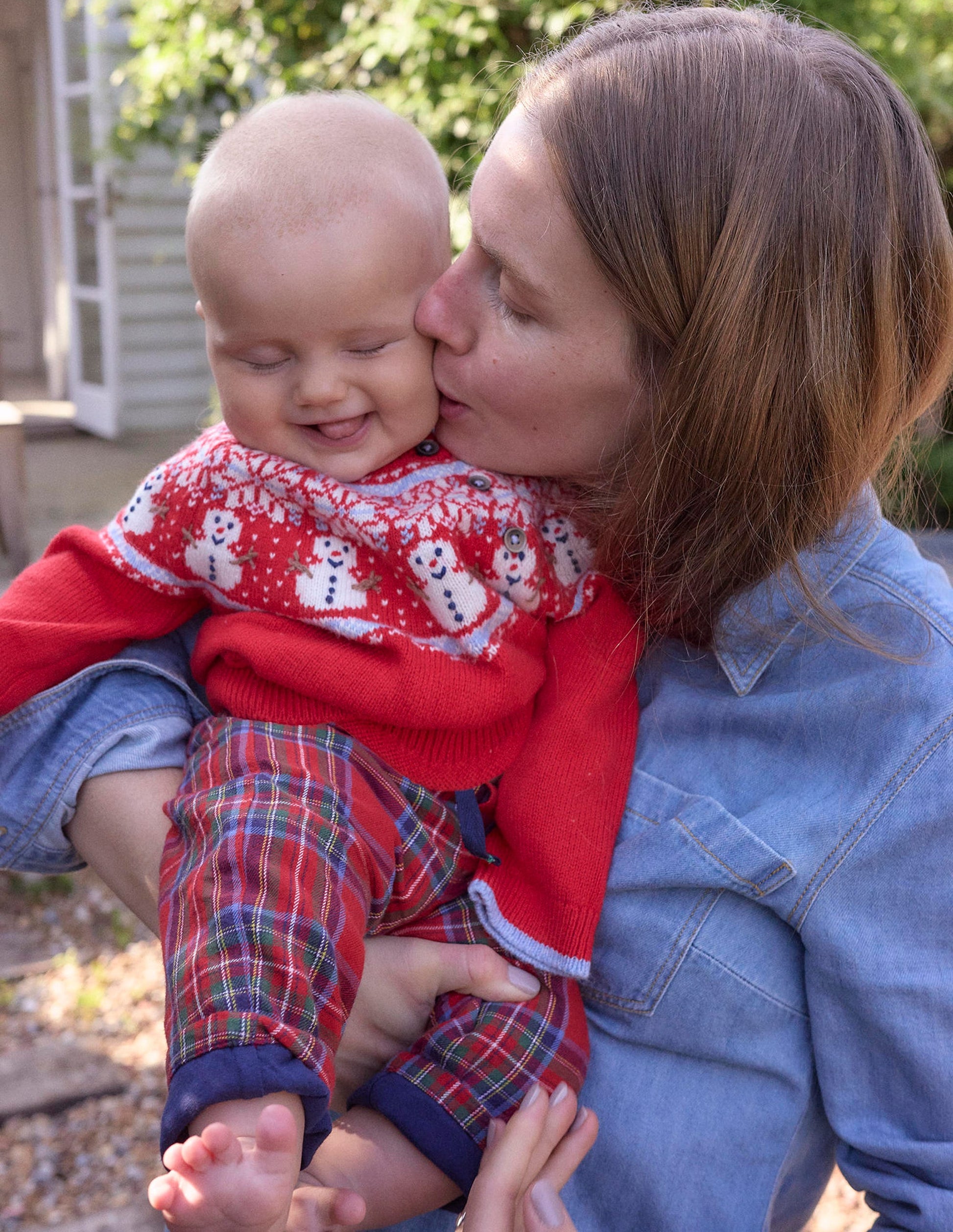 Fair isle Sweater-Red Snowman-4