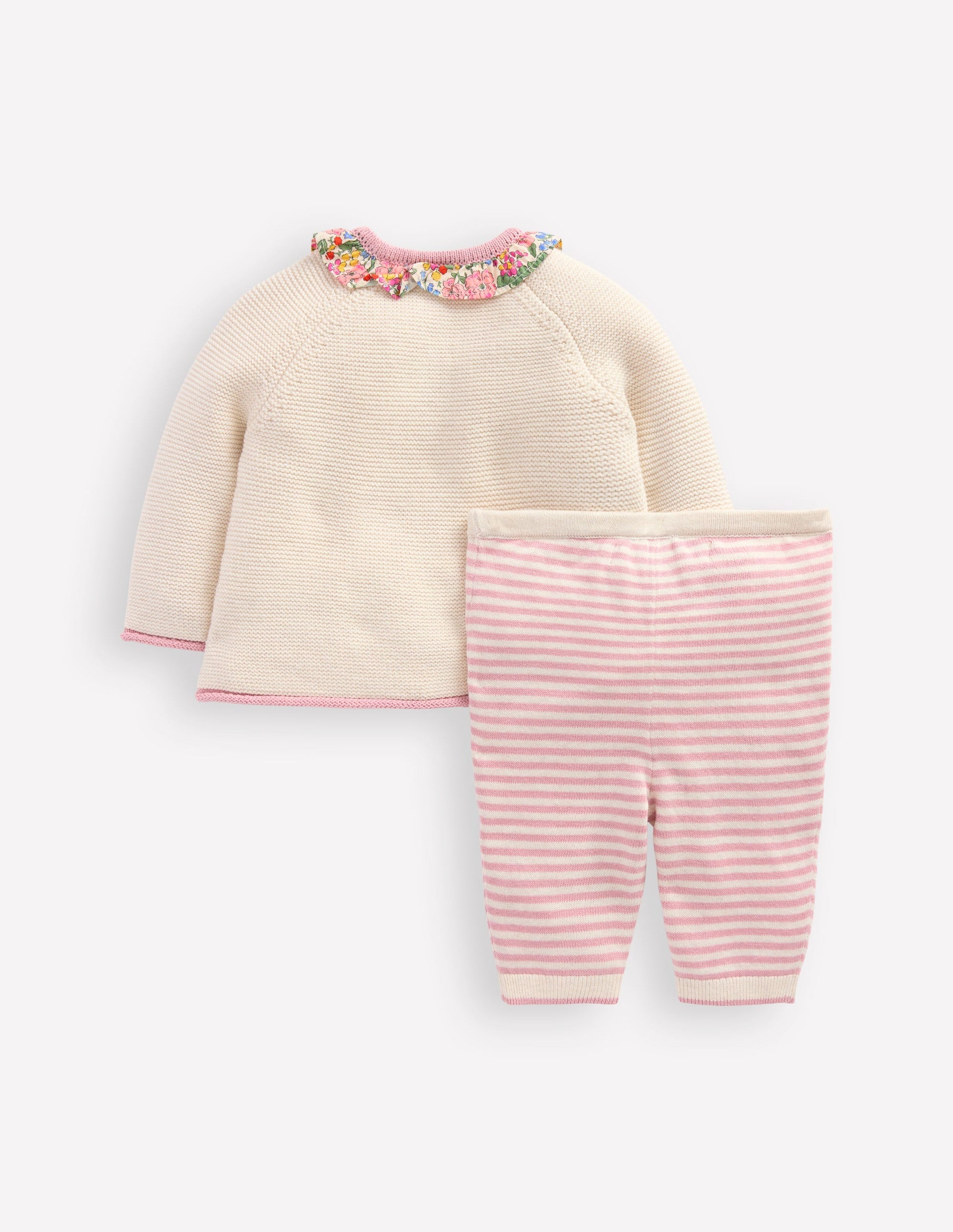 Pretty Knitted Play Set-Ecru Marl Hearts-2
