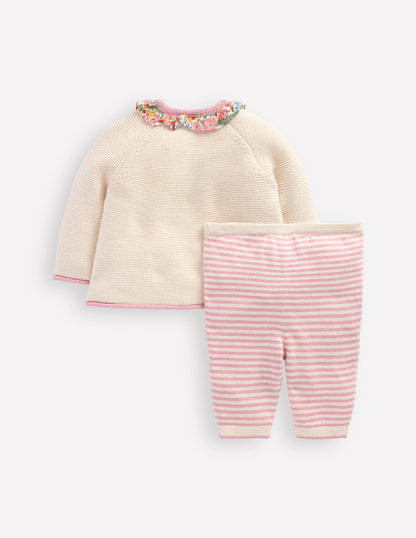 Pretty Knitted Play Set-Ecru Marl Hearts-2