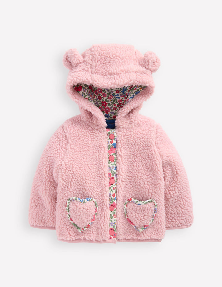 Girls Novelty Cosy Borg Jacket-Pink