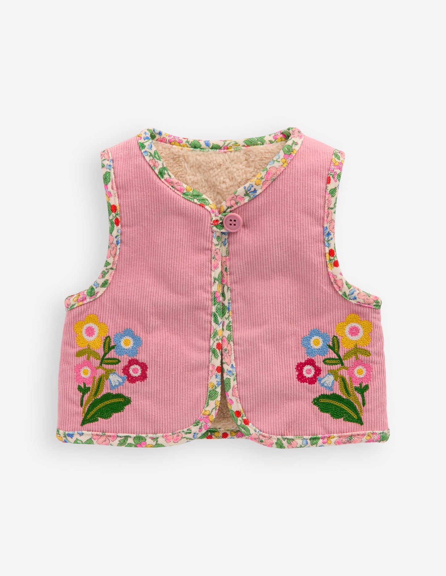 Reversible Embroidered Gilet-Zephyr/Coconut Milk