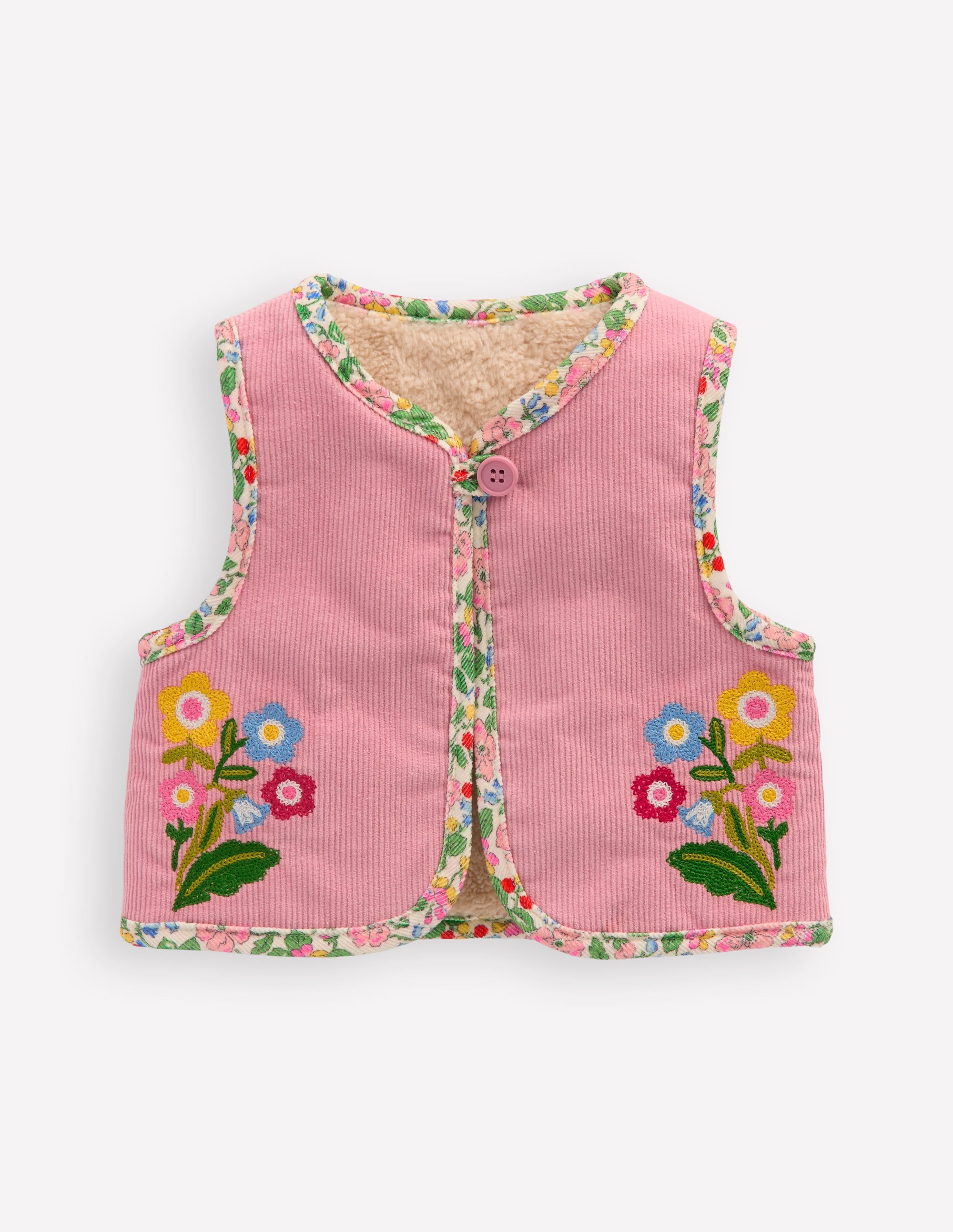 Reversible Embroidered Gilet-Zephyr/Coconut Milk - Image 1