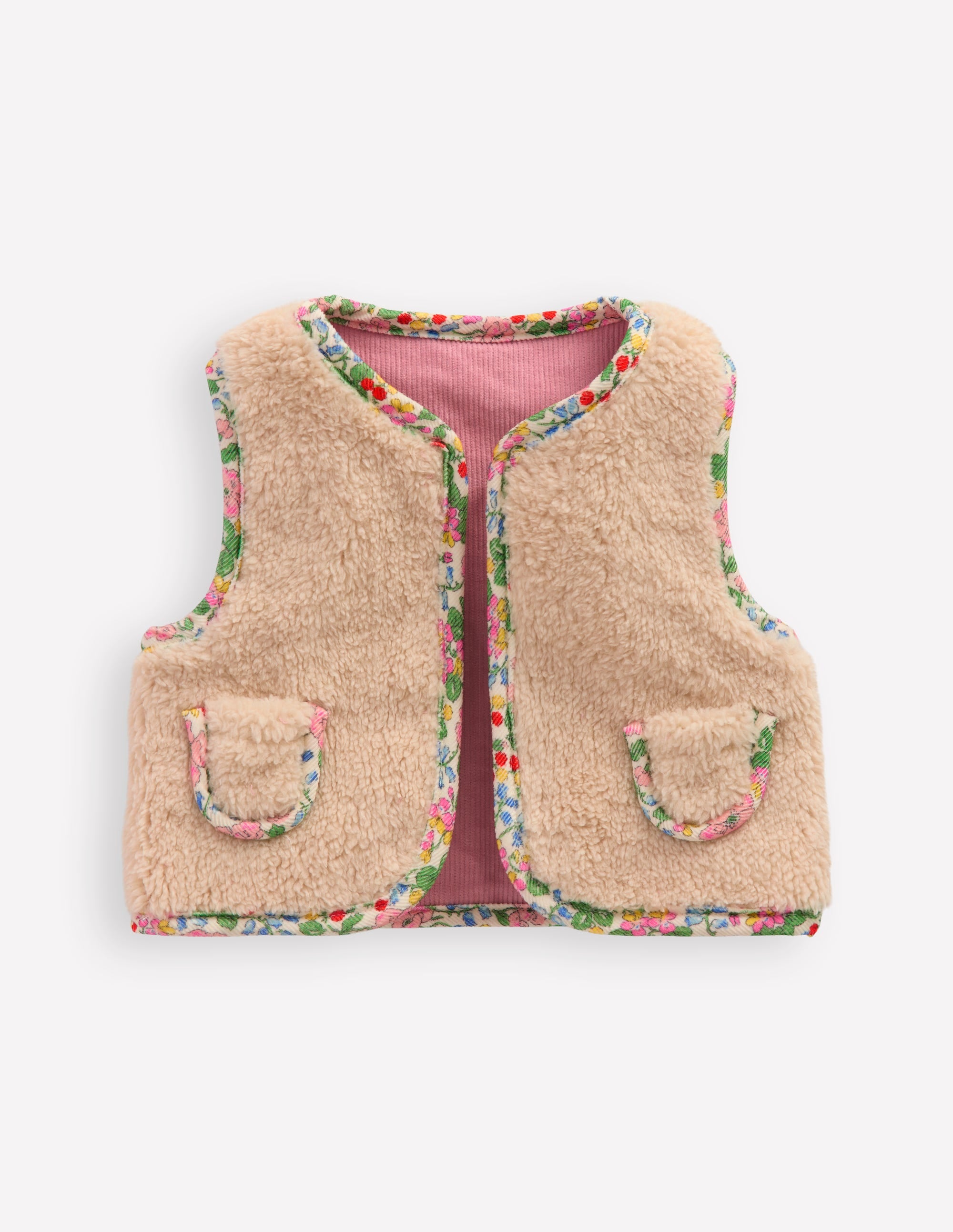Reversible Embroidered Gilet-Zephyr/Coconut Milk - Image 4