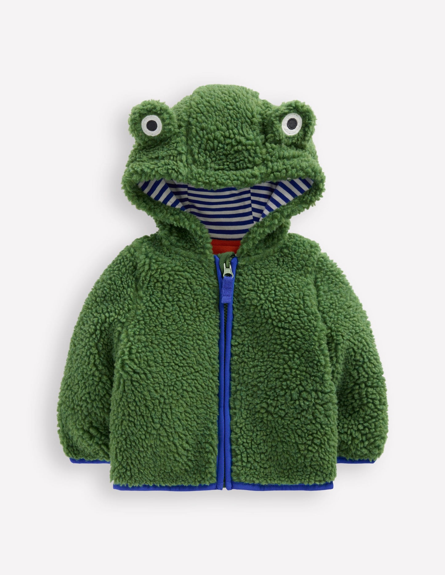 Boys Novelty Cosy Borg Jacket-Broccoli Green Frog