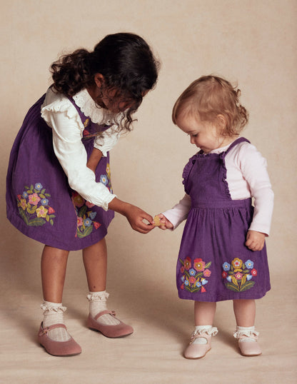 Embroidered Woven Pinnie Set-Mystic Purple-4