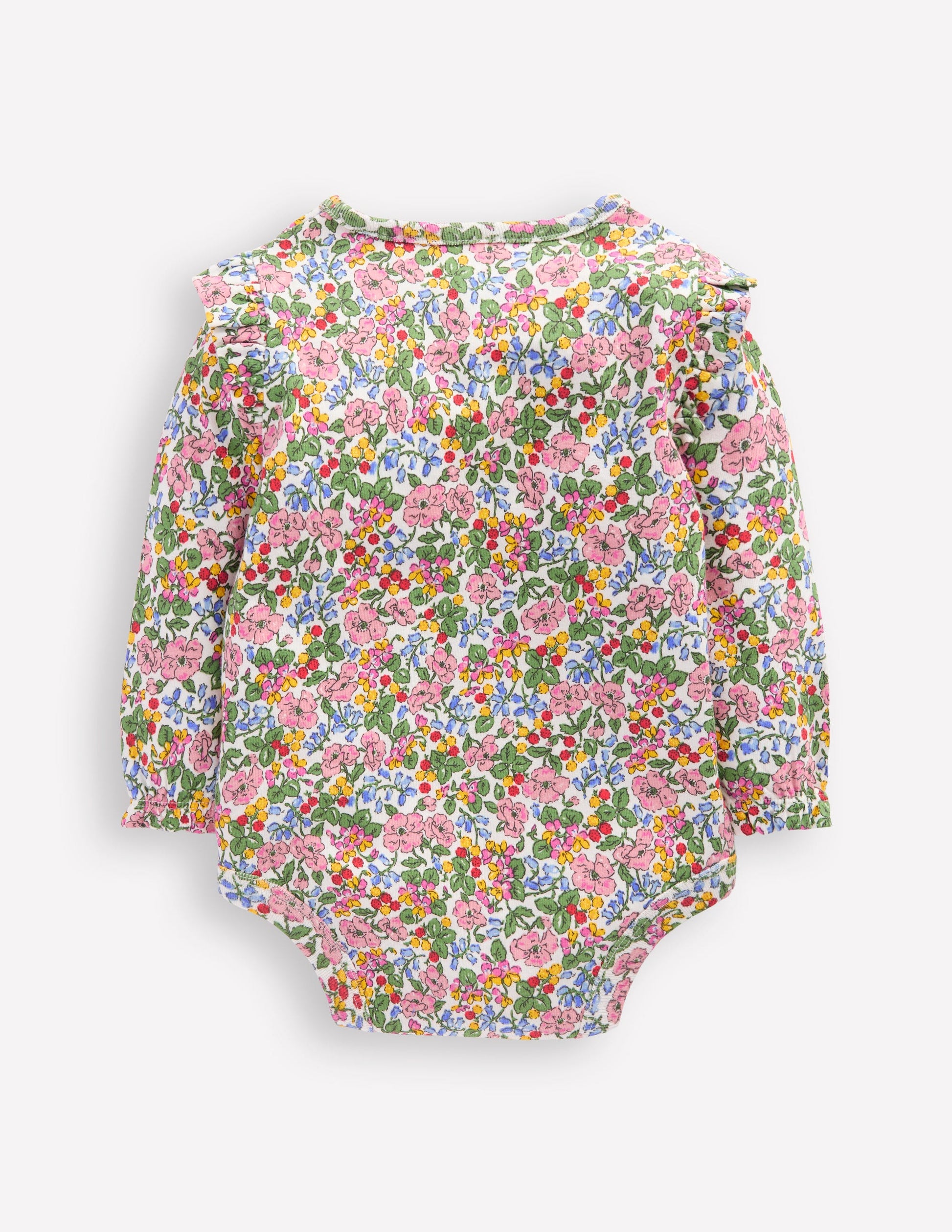 Frill Shoulder Body-Soft Ivory Berry Floral-2