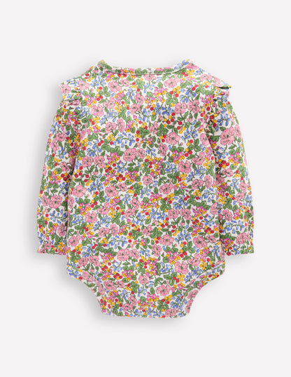 Frill Shoulder Body-Soft Ivory Berry Floral-2