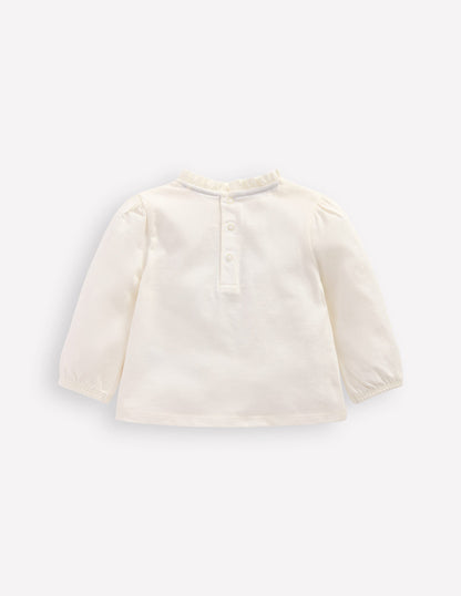 Appliqué T-shirt-Soft Ivory Cat-2