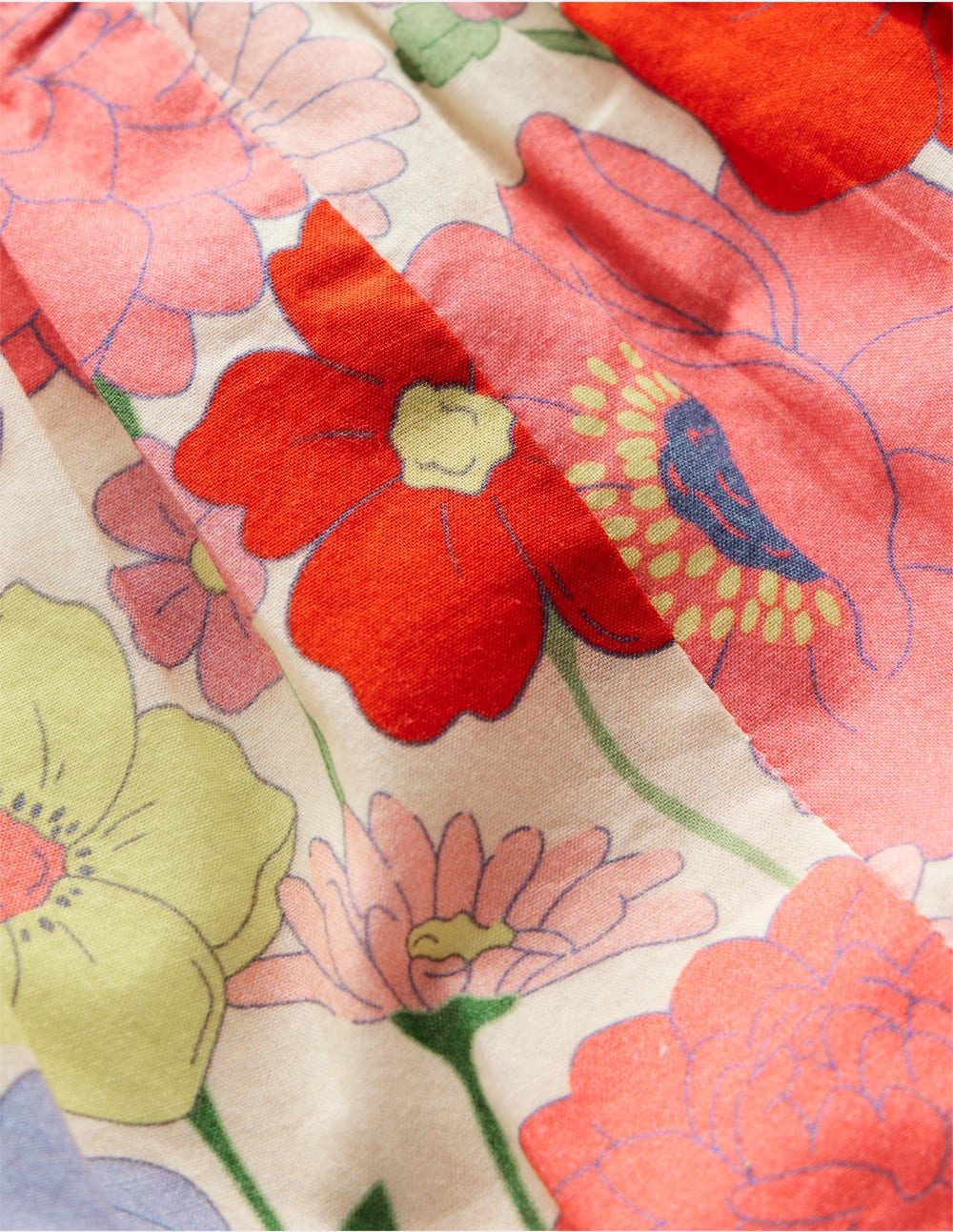 Ruffle Sleeve Romper-Multi Summer Garden - Image 5