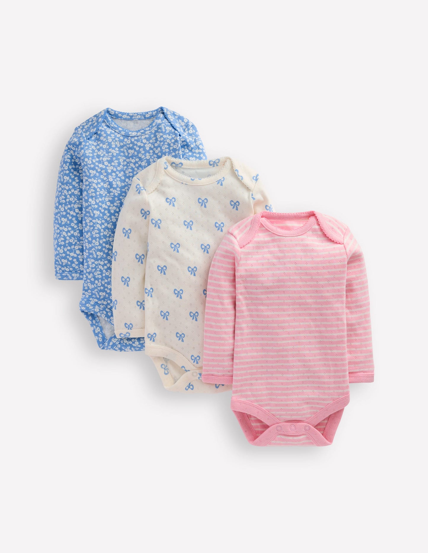 3-pack Pointelle Bodies-Soft Ivory Tiny Bows