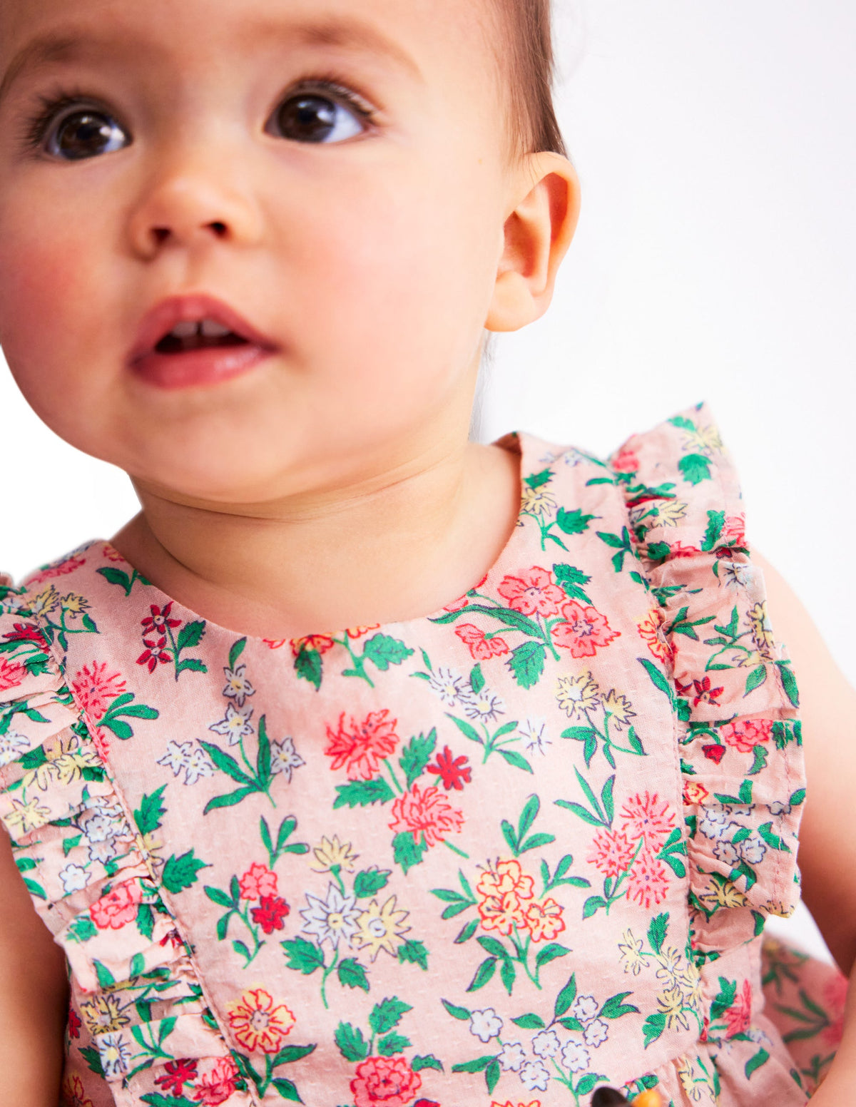 Frilly Pinny Dress-Chalk Pink Garden Ditsy - Image 5