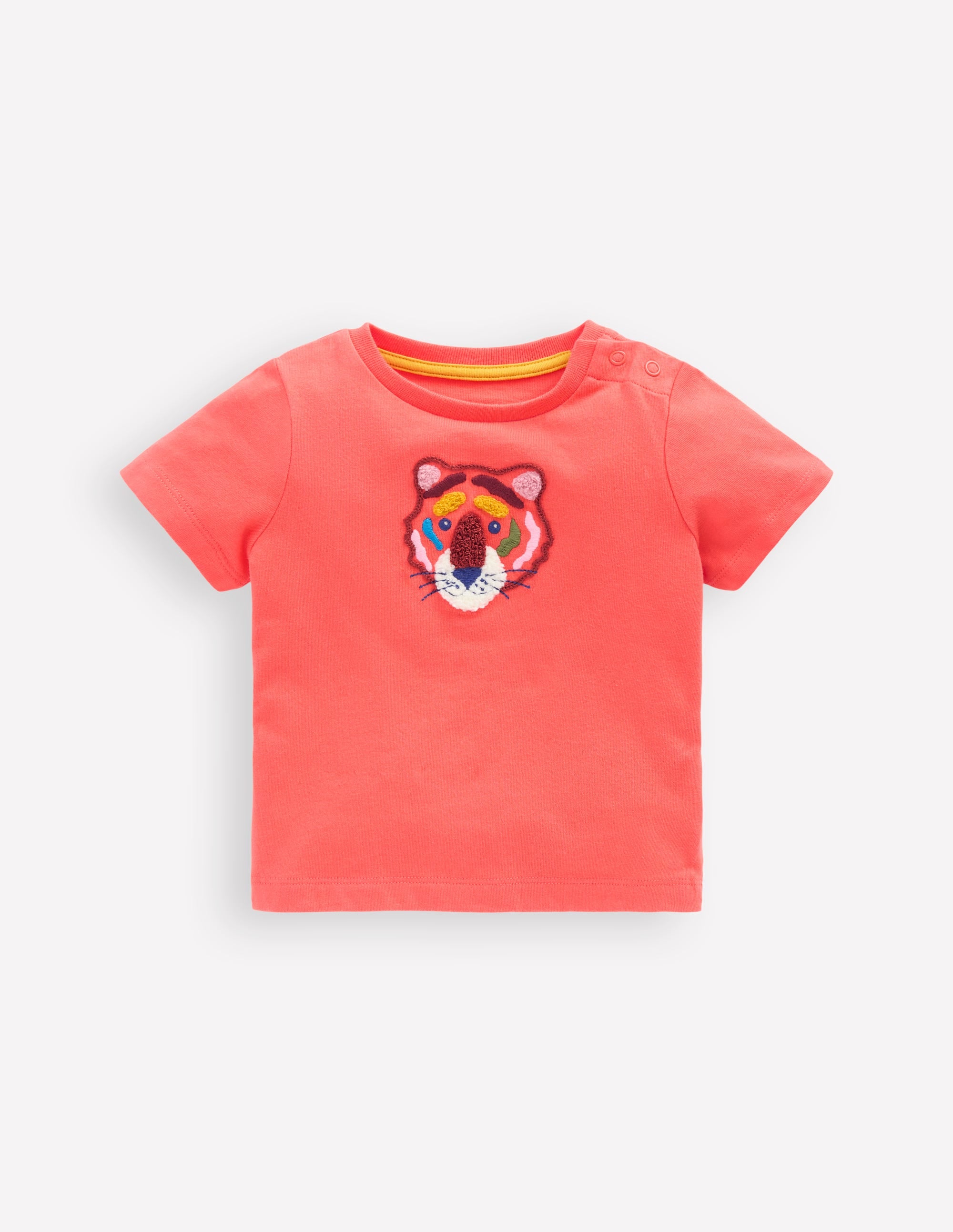 Logo Interest T-Shirt-Hot Coral Tiger - Image 3