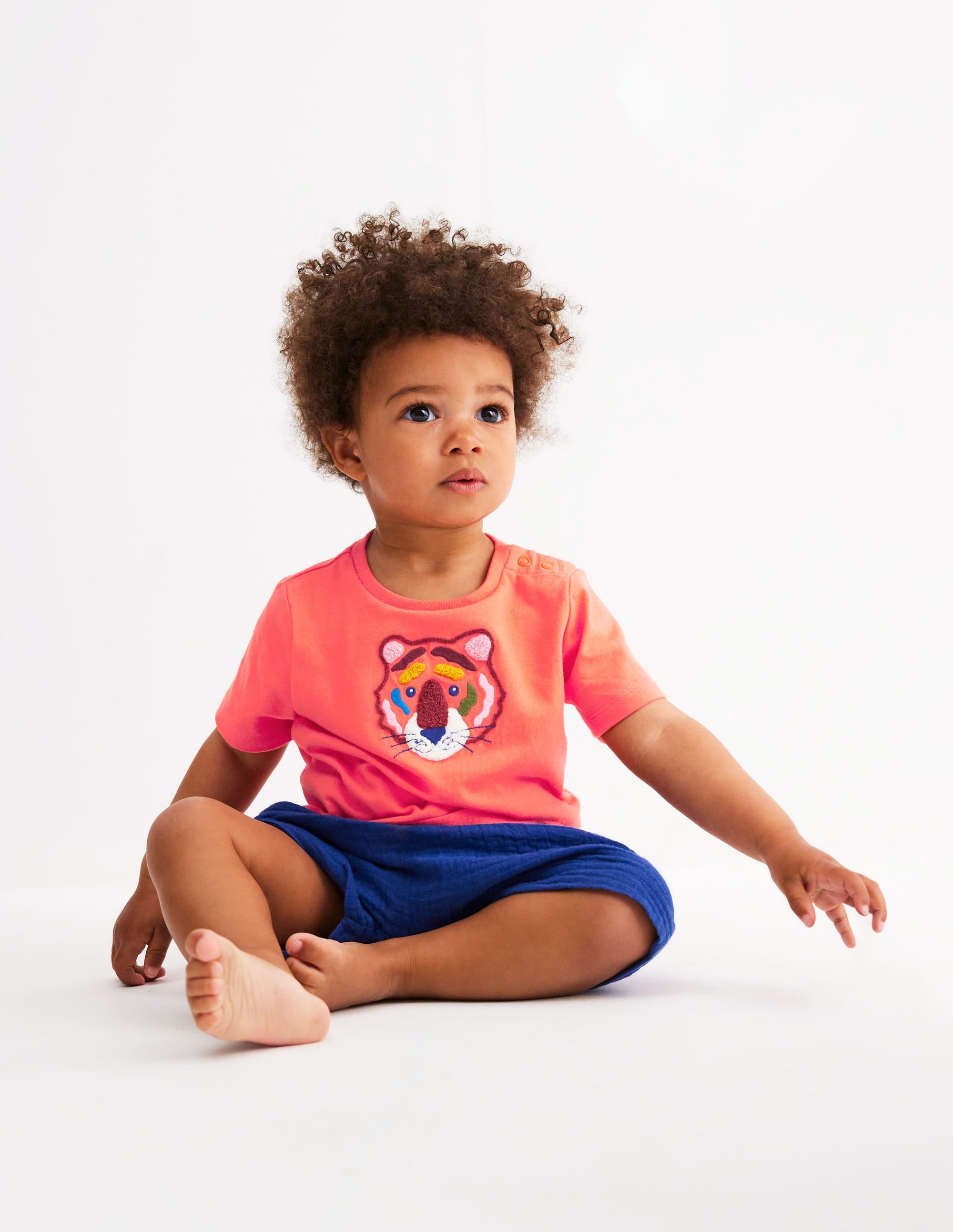 Logo Interest T-Shirt-Hot Coral Tiger - Image 1