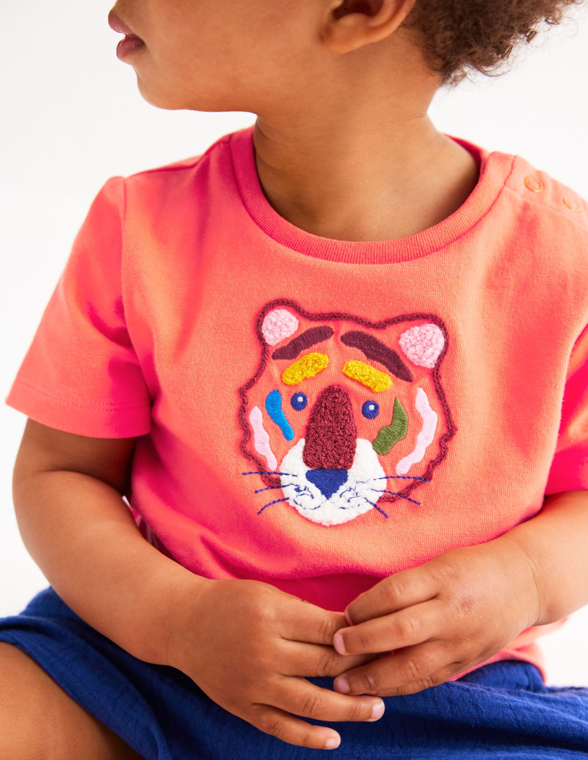 Logo Interest T-Shirt-Hot Coral Tiger - Image 2