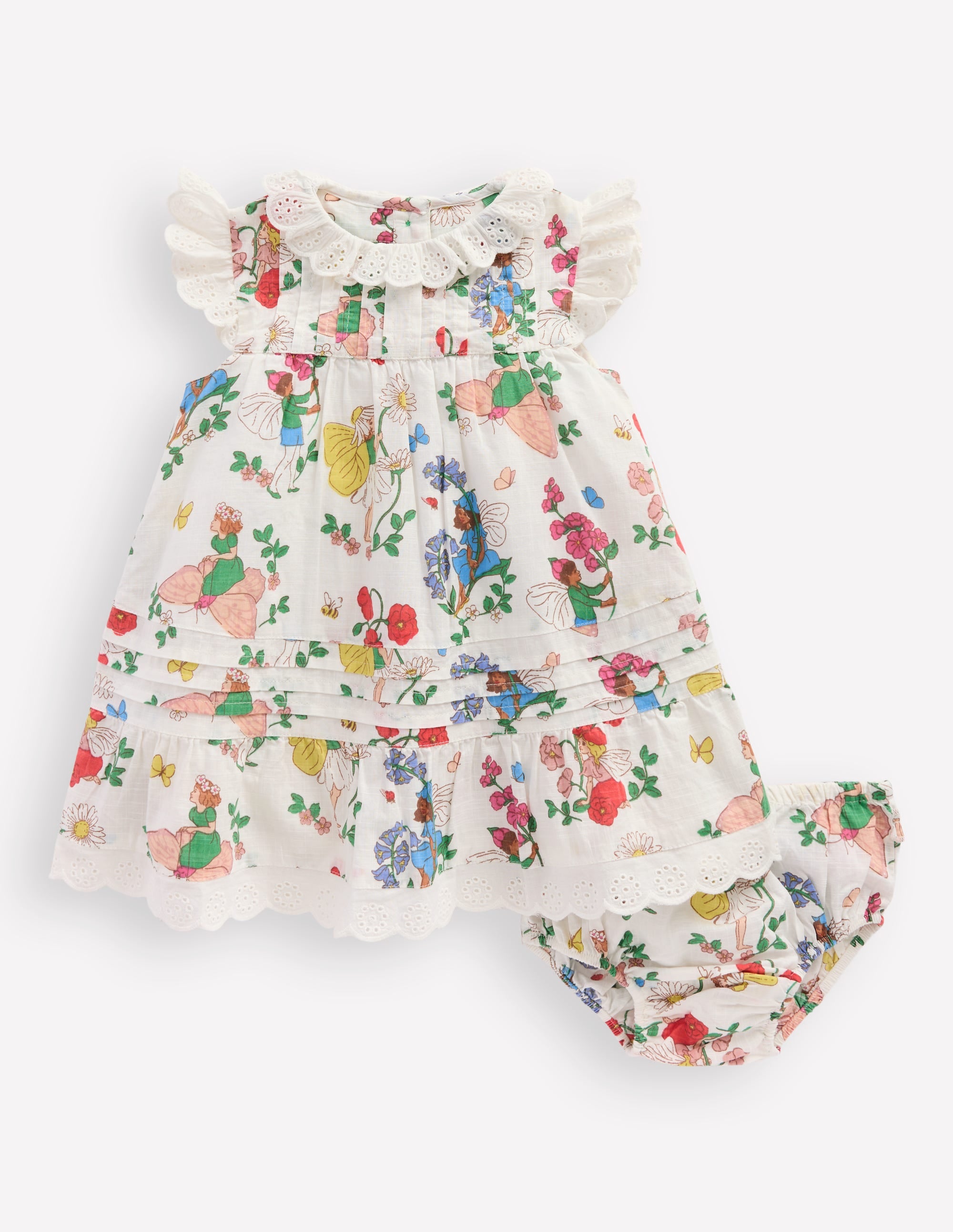 Broderie Ruffle Dress-Coconut Milk Fairies - Image 6