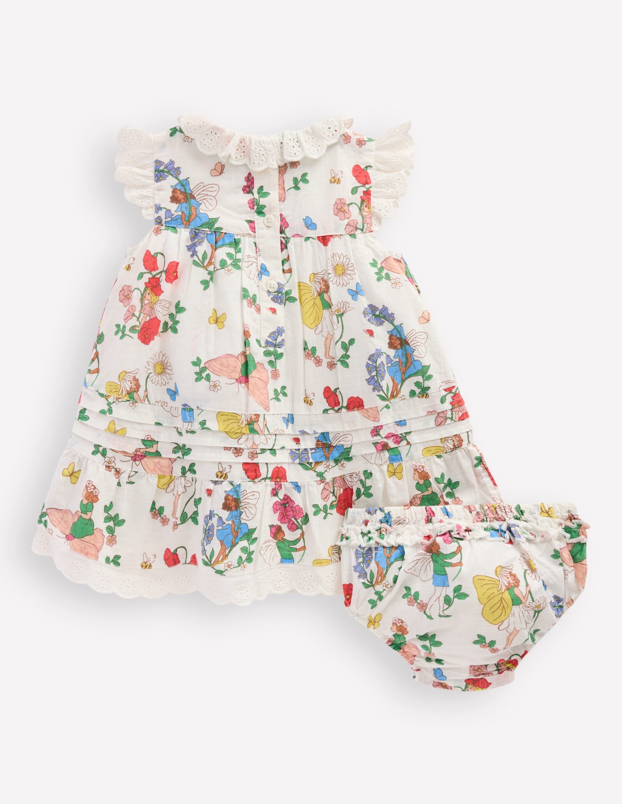 Broderie Ruffle Dress-Coconut Milk Fairies - Image 7