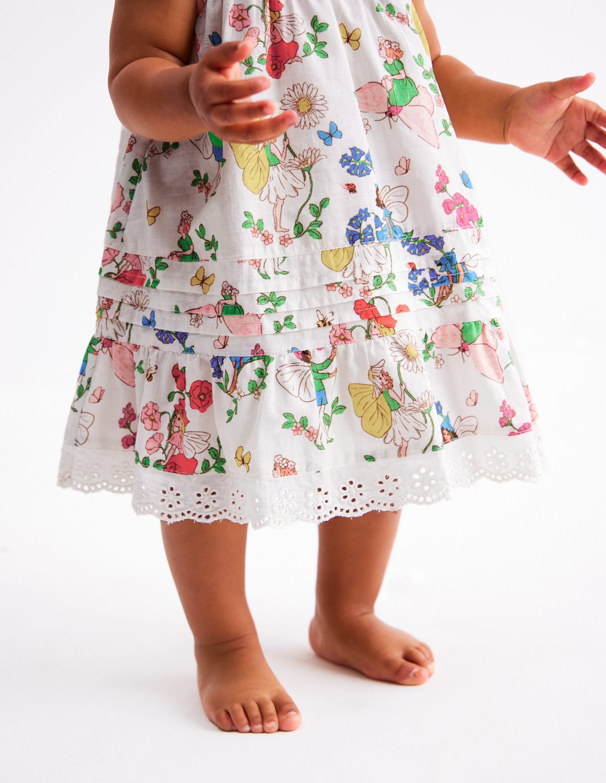 Broderie Ruffle Dress-Coconut Milk Fairies - Image 5